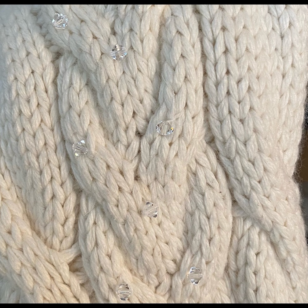 Talbots Cable Knit Angora Rabbit Hair Scarf - Picture 5 of 5